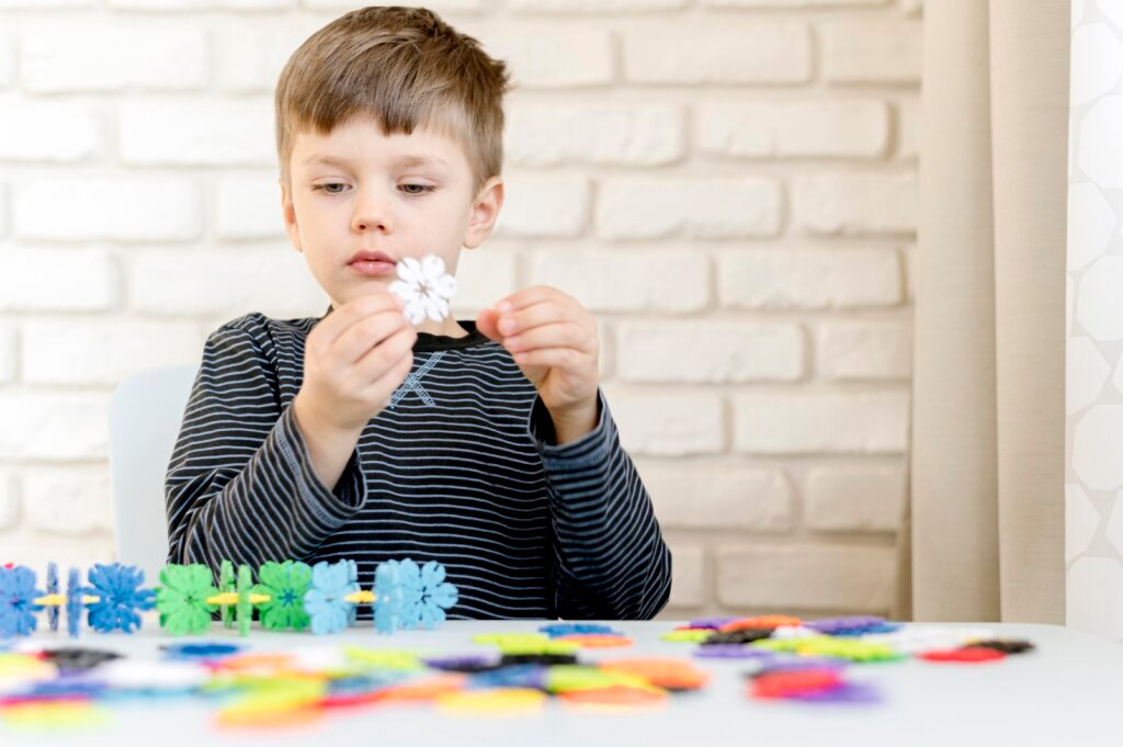 Young boy showing nonverbal signs – autism and speech delay in children